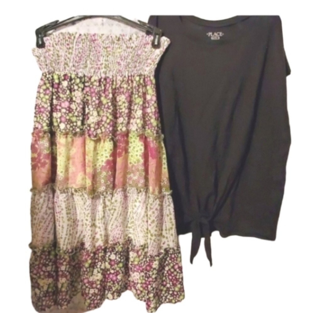 Boho skirt black top xxl